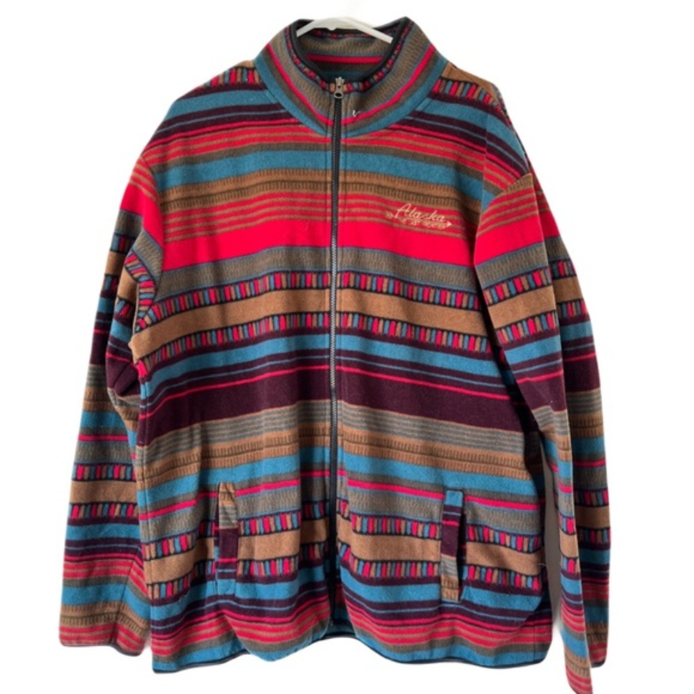 Vintage Arctic Image Alaska Frontier Zip Up Size XL